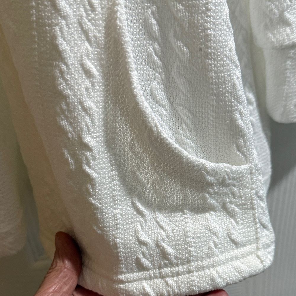 BloomChic White Knit Hooded  Cardigan - Picture 3 of 6